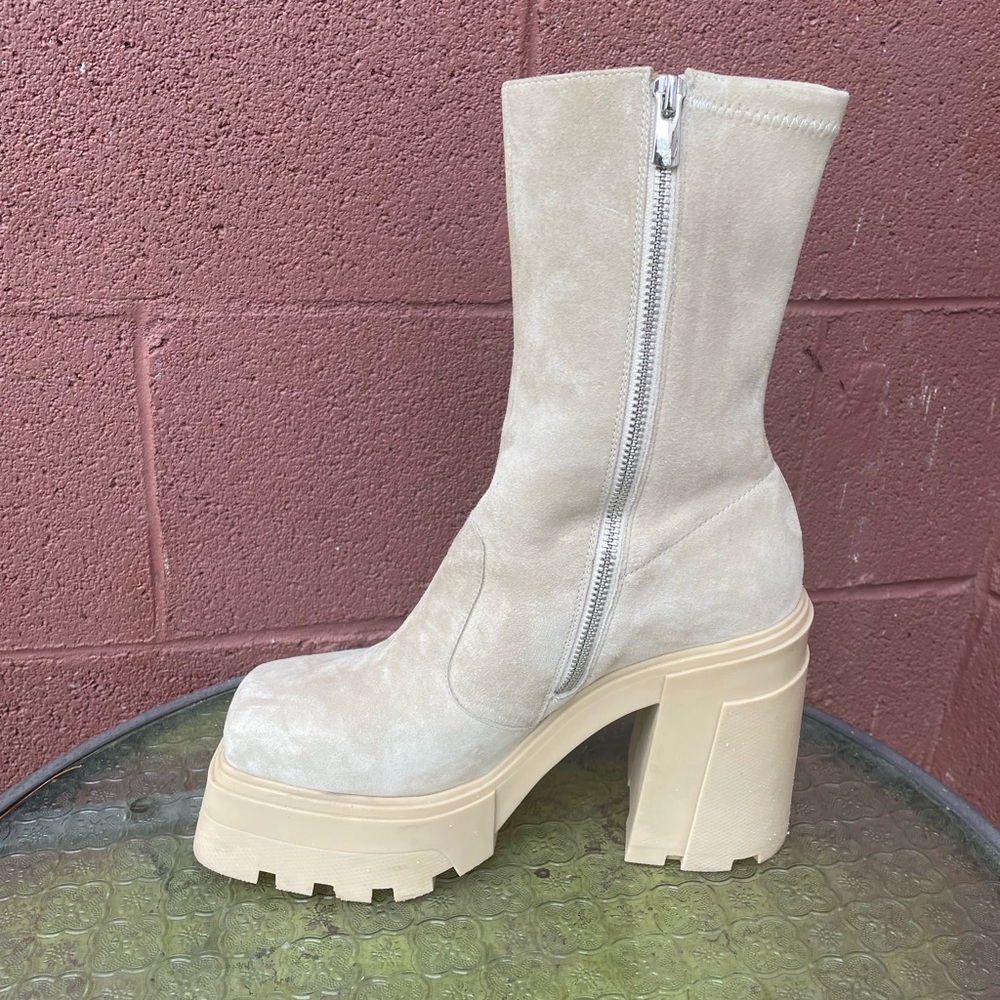 Syro Suede Platform Square Toe Boots Size 9 - Picture 5 of 15